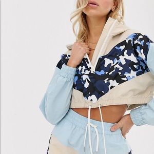 Tracksuit Jacket in Camo Color Block